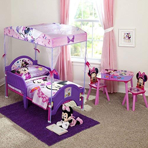 Delta Children Kids Table and Chair Set (2 Chairs Included) - Ideal for Arts & Crafts, Snack Time, Homeschooling, Homework & More, Disney Minnie Mouse