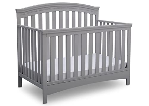 Delta Children Emerson Crib 7-Piece Baby Nursery Furniture Set–Includes: Convertible Crib, Glider, Dresser, Changing Top, Crib Mattress, Sheets, & Changing Pad, Grey