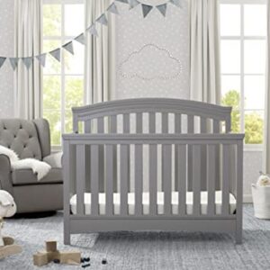 Delta Children Emerson Crib 7-Piece Baby Nursery Furniture Set–Includes: Convertible Crib, Glider, Dresser, Changing Top, Crib Mattress, Sheets, & Changing Pad, Grey