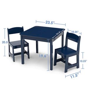 Delta Children MySize Kids Wood Table and Chair Set (2 Chairs Included) - Ideal for Arts & Crafts, Snack Time, Homeschooling, Homework & More - Greenguard Gold Certified, Deep Blue