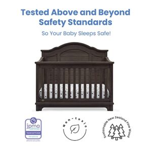 Simmons Kids Asher Crib and Dresser Nursery Furniture – 6-in-1 Convertible Crib with Toddler Rail | Fully Assembled 6 Drawer Dresser with Changing Top | Greenguard Gold Certified | Rustic Grey
