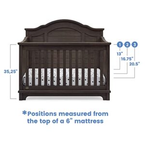 Simmons Kids Asher Crib and Dresser Nursery Furniture – 6-in-1 Convertible Crib with Toddler Rail | Fully Assembled 6 Drawer Dresser with Changing Top | Greenguard Gold Certified | Rustic Grey