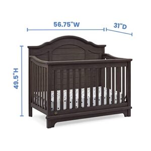 Simmons Kids Asher Crib and Dresser Nursery Furniture – 6-in-1 Convertible Crib with Toddler Rail | Fully Assembled 6 Drawer Dresser with Changing Top | Greenguard Gold Certified | Rustic Grey