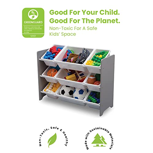 Delta Children MySize 9 Bin Plastic Toy Organizer - Greenguard Gold Certified, Grey