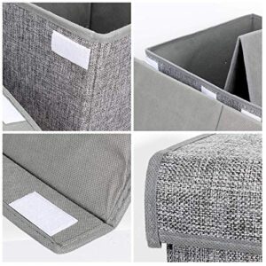 popoly Large Toy Box Chest with Lid, Collapsible Sturdy Toy Storage Organizer Boxes Bins Baskets for Kids, Boys, Girls, Nursery, Playroom, 25"x13" x16" (Linen Gray)