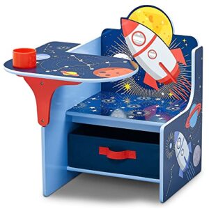 delta children space adventures chair desk with storage bin – ideal for arts & crafts, snack time, homeschooling, homework & more – greenguard gold certified, blue