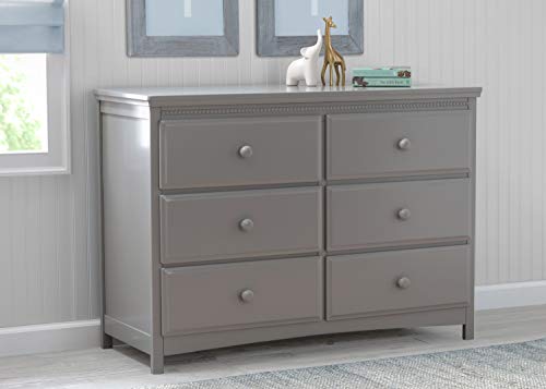 Delta Children Emerson 6 Drawer Dresser, Greenguard Gold Certified, Grey