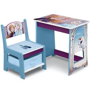 disney frozen kids wood art desk and chair set with dry erase top and reusable vinyl cling stickers by delta children – greenguard gold certified