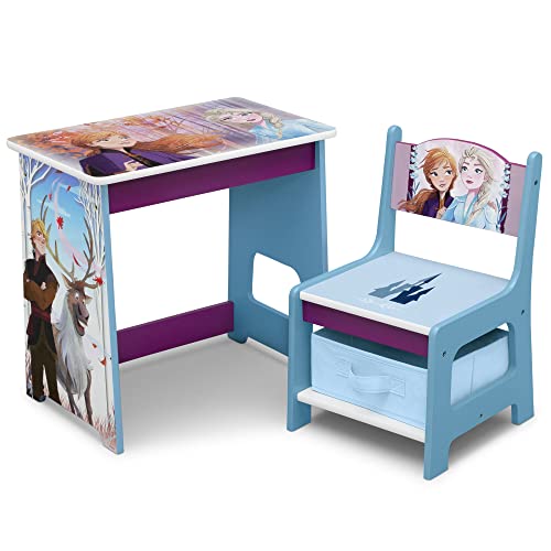 Disney Frozen Kids Wood Art Desk and Chair Set with Dry Erase Top and Reusable Vinyl Cling Stickers by Delta Children - Greenguard Gold Certified