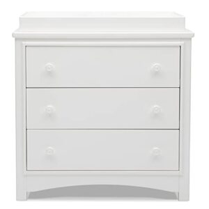 delta children perry 3 drawer dresser with changing top, greenguard gold certified, bianca white
