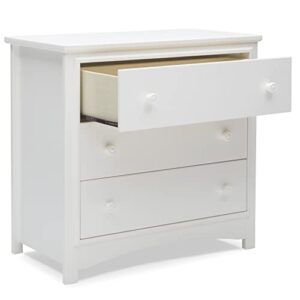 Delta Children Perry 3 Drawer Dresser with Changing Top, Greenguard Gold Certified, Bianca White