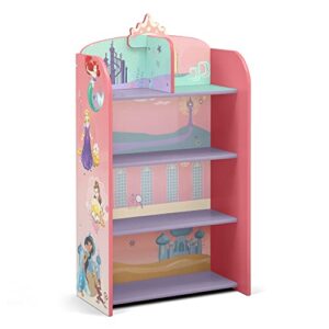 disney princess wooden playhouse 4-shelf bookcase for kids by delta children – greenguard gold certified, pink