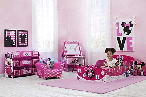 Delta Children Interactive Wood Toddler Bed, Disney Minnie Mouse + Serta Perfect Slumber Dual Sided Recycled Fiber Core Toddler Mattress (Bundle)