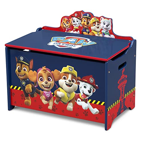 Delta Children PAW Patrol 4-Piece Playroom Set Includes Table with 2 Chairs and Deluxe Toy Box, Blue