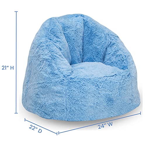 Delta Children Cozee Fluffy Chair, Toddler Size (for Kids Up to 6 Years Old), Blue,2 Count