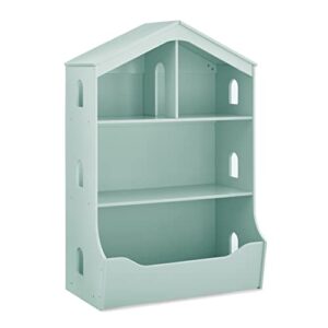 delta children playhouse bookcase with toy storage, greenguard gold certified, mint