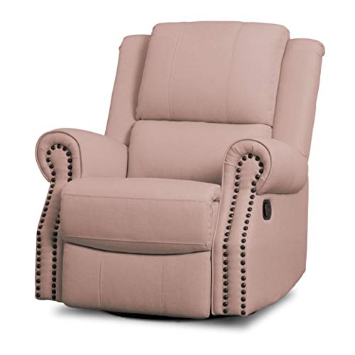 Delta Children Dylan Nursery Recliner Glider Swivel Chair, Blush