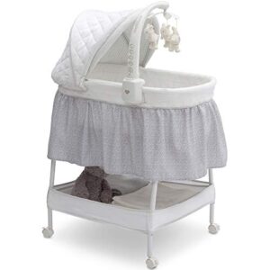 delta children smooth glide bassinet, silver linings