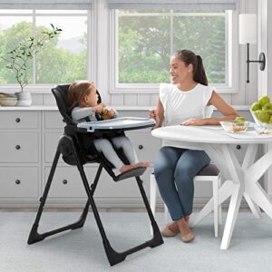 Jeep by Delta Children Classic Convertible 2-in-1 High Chair for Babies and Toddlers with Adjustable Height, Recline & Footrest - Dishwasher Safe Meal Tray, Black