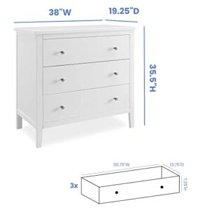 Delta Children Campbell 3 Drawer Dresser, Bianca White