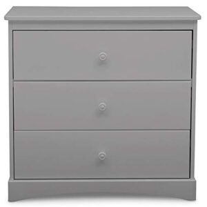 Delta Children Sutton 3 Drawer Dresser with Changing Top, Greenguard Gold Certified, Grey