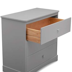 Delta Children Sutton 3 Drawer Dresser with Changing Top, Greenguard Gold Certified, Grey