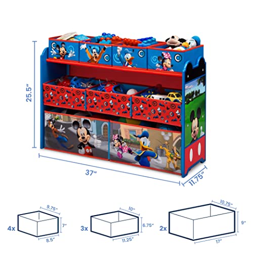 Disney Mickey Mouse Deluxe 9 Bin Design and Store Toy Organizer by Delta Children, Greenguard Gold Certified