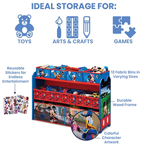 Disney Mickey Mouse Deluxe 9 Bin Design and Store Toy Organizer by Delta Children, Greenguard Gold Certified