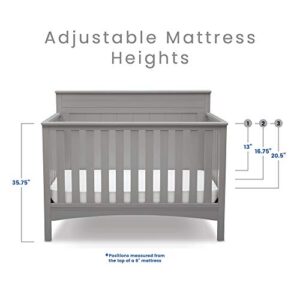 Delta Children Fancy 4-in-1 Convertible Baby Crib - Greenguard Gold Certified, Grey