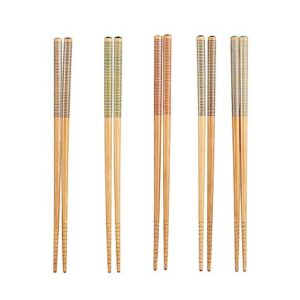 Crate & Barrel Striped Bamboo Chopstick, Set of 5 Pairs