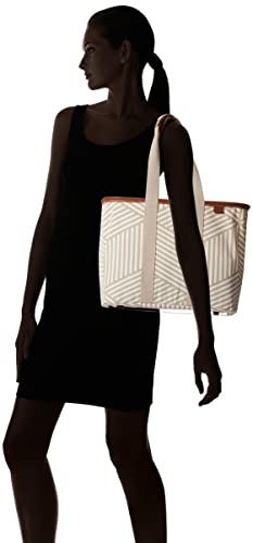CleverMade Canvas Tote Bag - Reusable Collapsible Basket, Durable Heavy Duty LUXE Grocery Shopping Bag, Geometric Taupe , 20L