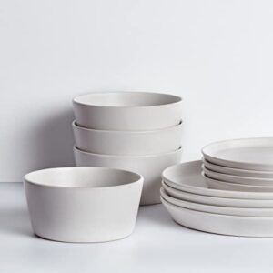 stone lain stoneware dinnerware set, service for 8, white speckled