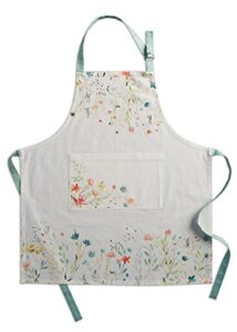 maison d’ hermine colmar 100% cotton 1 piece kitchen apron with an adjustable neck & visible center pocket with long ties for women men | chef (27.50″x31.50″)