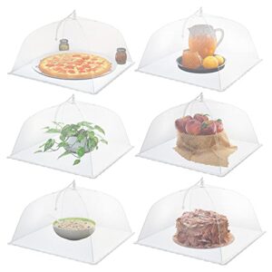 simply genius (6 pack) large and tall 17×17 pop-up mesh food covers tent umbrella for outdoors, screen tents, parties picnics, bbqs, reusable and collapsible food tents