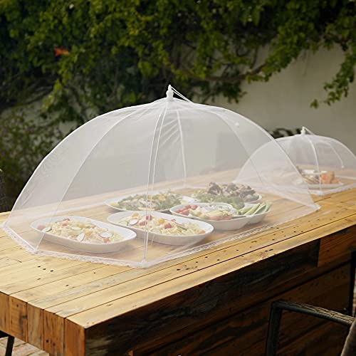 Simply Genius (6 pack) Large and Tall 17x17 Pop-Up Mesh Food Covers Tent Umbrella for Outdoors, Screen Tents, Parties Picnics, BBQs, Reusable and Collapsible Food Tents