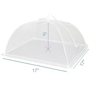 Simply Genius (6 pack) Large and Tall 17x17 Pop-Up Mesh Food Covers Tent Umbrella for Outdoors, Screen Tents, Parties Picnics, BBQs, Reusable and Collapsible Food Tents