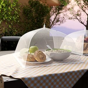 Simply Genius (6 pack) Large and Tall 17x17 Pop-Up Mesh Food Covers Tent Umbrella for Outdoors, Screen Tents, Parties Picnics, BBQs, Reusable and Collapsible Food Tents