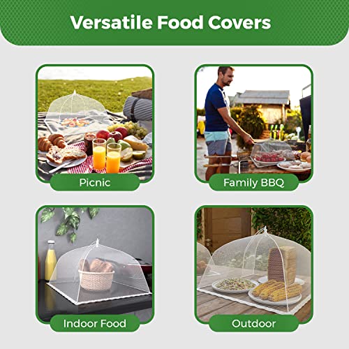 Simply Genius (6 pack) Large and Tall 17x17 Pop-Up Mesh Food Covers Tent Umbrella for Outdoors, Screen Tents, Parties Picnics, BBQs, Reusable and Collapsible Food Tents