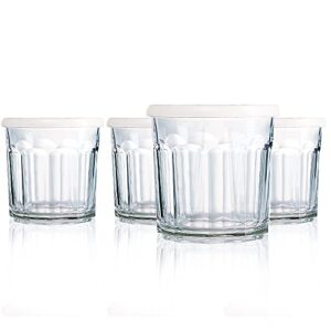 Luminarc N7593 Working Glass Storage Jar with Lids, 14 Ounce, Set of 4, Clear