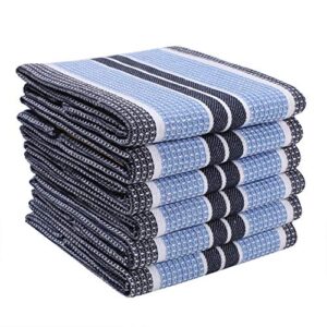 kitchen towel, dish towel, tea towel, dish towel for kitchen, fall kitchen towel, cotton quick dry kitchen bar towels, super soft & absorbent kitchen dish towels – 18×28 inch 6 pack – sky blue navy