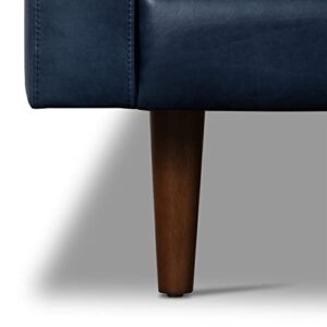 POLY & BARK Napa 88.5" Sofa Full-Grain Semi-Aniline Italian Tanned Leather in Midnight Blue