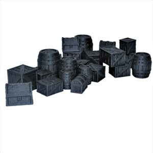 extruded gaming charred crates barrels and chests