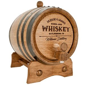 personalized – customized american white oak aging barrel – barrel aged (2 liters, black hoops)