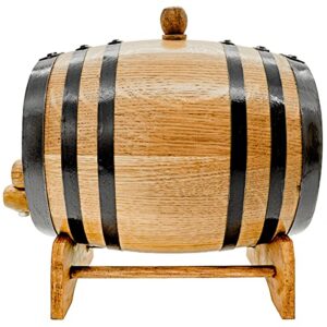 Personalized - Customized American White Oak Aging Barrel - Barrel Aged (2 Liters, Black Hoops)
