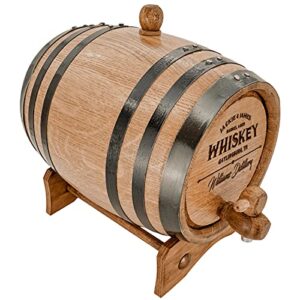 Personalized - Customized American White Oak Aging Barrel - Barrel Aged (2 Liters, Black Hoops)