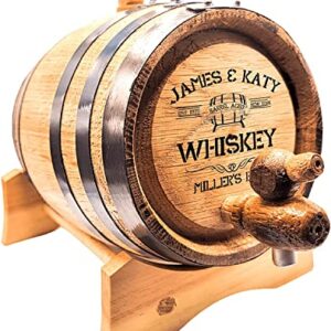 Personalized American Oak Barrel - Fully Customizable | Age your own beverage | Spirit Aging Barrel | Age you Wine, Whiskey, Beer, Tequila, Bourbon, Rum and more (1 Liter)