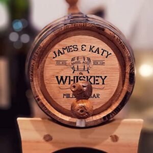 Personalized American Oak Barrel - Fully Customizable | Age your own beverage | Spirit Aging Barrel | Age you Wine, Whiskey, Beer, Tequila, Bourbon, Rum and more (1 Liter)