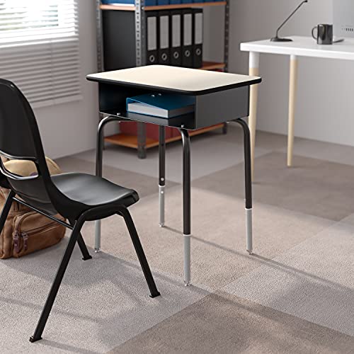 Flash Furniture Billie Student Desk with Open Front Metal Book Box-Set of 5, 5 Pack, Gray