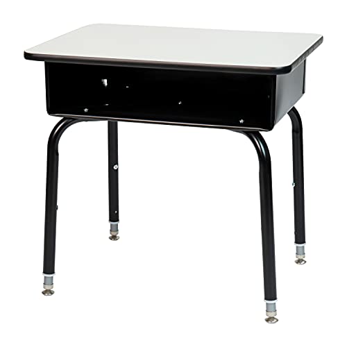 Flash Furniture Billie Student Desk with Open Front Metal Book Box-Set of 5, 5 Pack, Gray