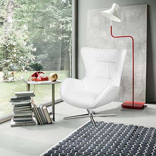 Flash Furniture White LeatherSoft Swivel Wing Chair